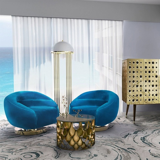 Напольный торшер, белый, золотой, AURA, 40*165, светодиодный, E27, металл