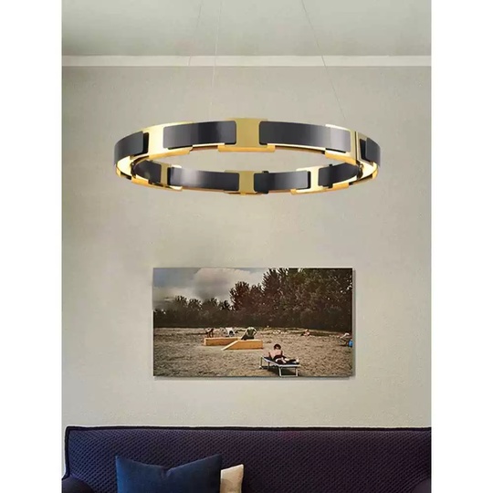 Светильник подвесной золотой, черный, Elumix, металл, 80*9 см, светодиодная, LED