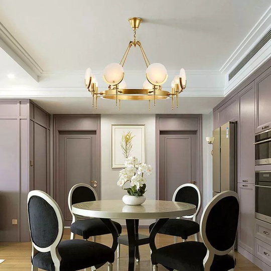 Светильник подвесной бронзовый Alvexa, металл, мрамор, 80*50 см, Е14