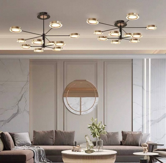 Люстра черная, золото Elixor, металл, 120*67 см, светодиодная, LED