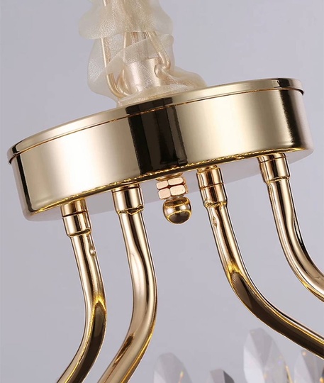 Люстра подвесная ERGEM 60*32 золото, стекло, металл, LED.