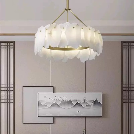 Светильник подвесной медный Altreva, медь, мрамор, 100*25 см, LED