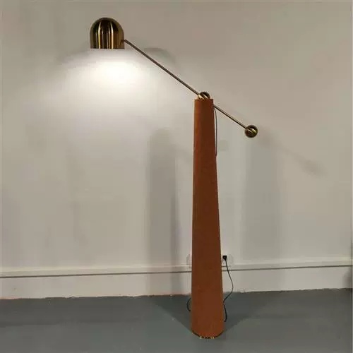 Торшер коричневый Aurexis, 85*175 см, LED, E27, кожа, металл, 14 Вт