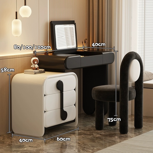 Туалетный столик с зеркалом, темно коричневый Elantrix, 100*75*40 см, дерево