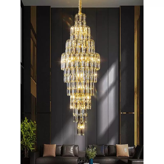 Люстра подвесная, золото, кристалл, HEZEL 70*210 металл, E14.