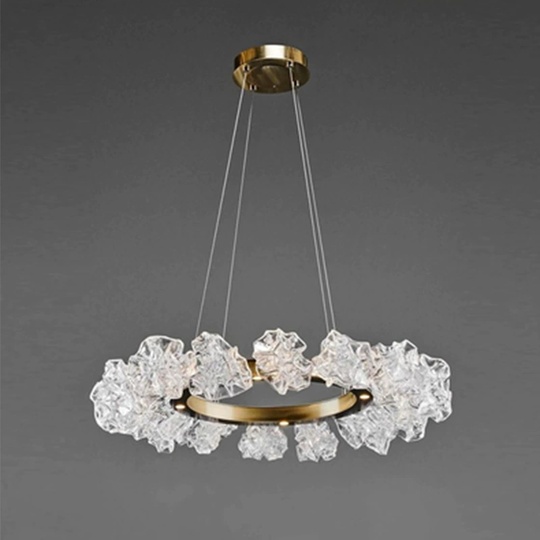 Люстра подвесная медная OKideo, металл, трос 100 см, 80*80 см, LED