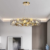 Люстра подвесная, золото, дымчатый, стекло, AUTUG 76*13, металл, G9.