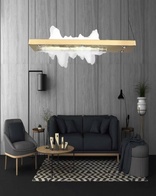 Люстра золотая Virella, металл, 150 см, 150*45 см, светодиодная, led