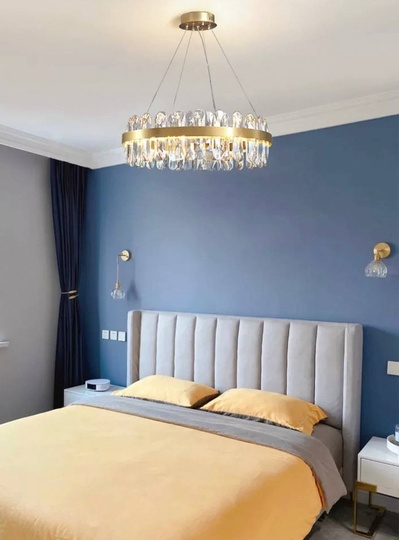 Люстра подвесная, медный, хрусталь, ELABORATIFUL 60*18, металл, LED.