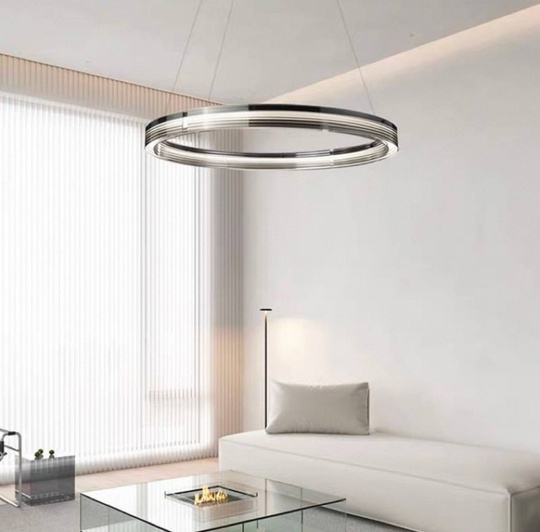 Люстра подвесная, черный, ПММА, ELIJAH 60*150, металл, LED