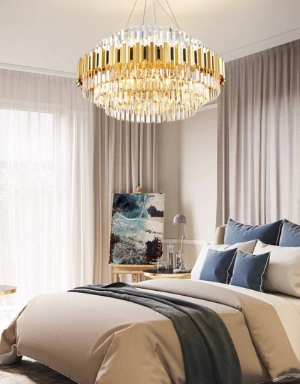 Люстра подвесная, бронза, хрусталь, MELINDA 60*40, металл, E14.