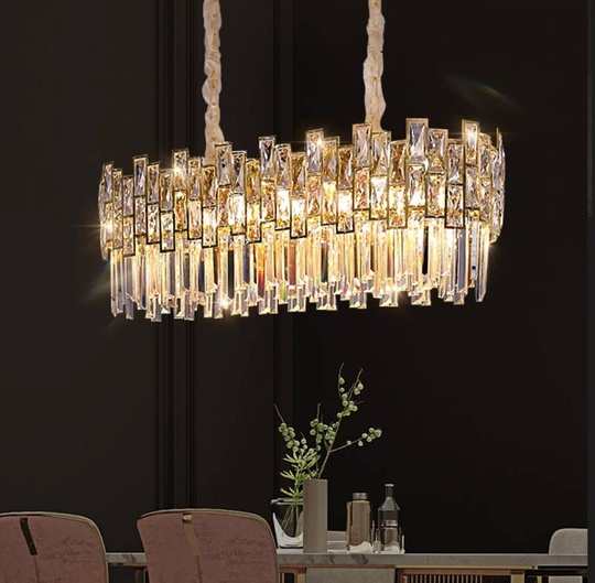 Люстра BAHAR 100*30 золото, стекло, металл, Е14.