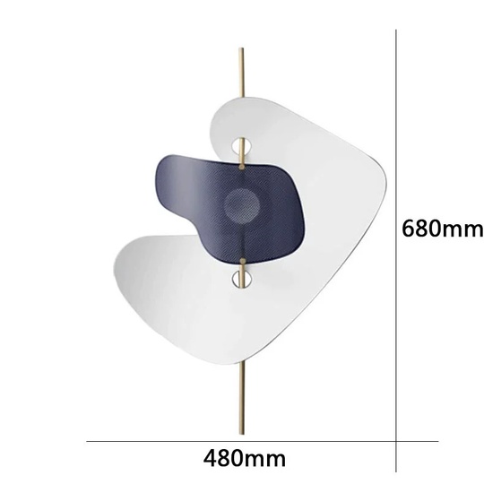 Настенный светильник VISIR, Бра, 48*68  белый, синий, металл, LED.