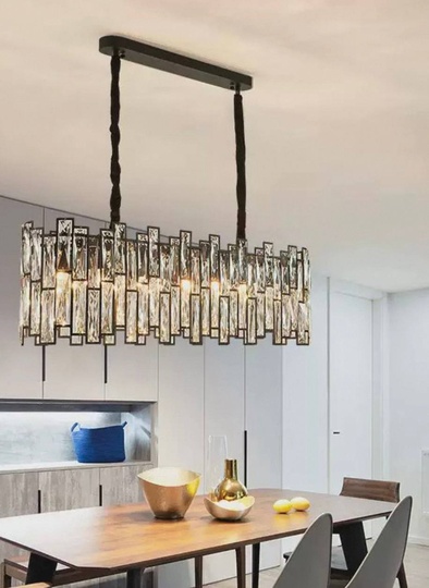 Люстра подвесная, черный, стекло, AYDOGAN 80*31, металл, E14.