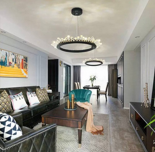 Люстра подвесная, черный, кристалл, JEREMY 40*12 металл, LED.