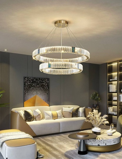 Люстра подвесная CAGDAS 120*150 бронза, кристалл, металл, LED.