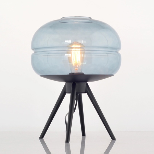 Настольная лампа DIERS 29*35, дымчатый, металл,  стекло, Е27.