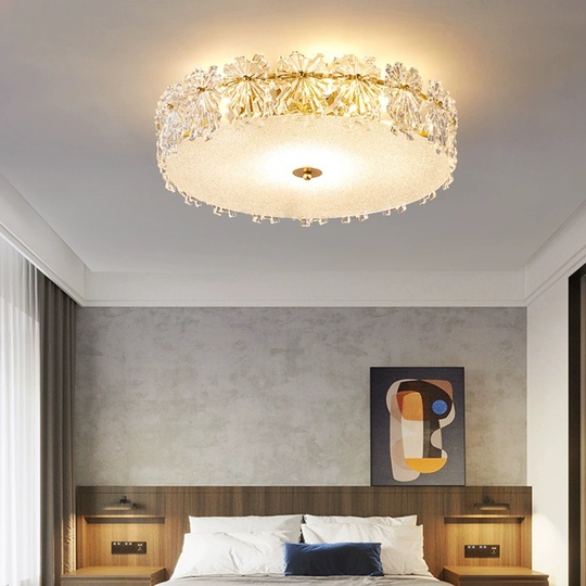 Потолочный светильник, бронза, стекло, CLEMENTINE 40*15 металл, Е14.