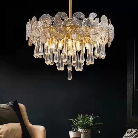 Люстра медная Alivora, медь, трос 50 см, 100*45 см, подвесная, Е14, 8 Вт