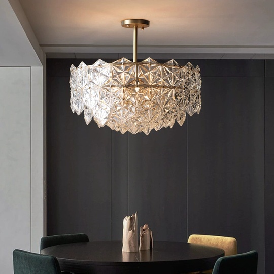 Люстра подвесная, медь, стекло, AZER 60*33, металл, Е14.