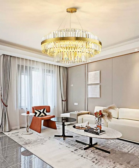 Люстра подвесная, бронза, хрусталь, VINTAGE 80*36, металл, LED.