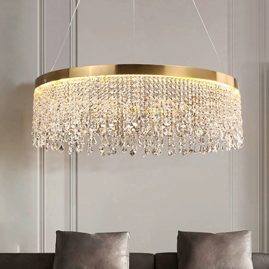 Люстра подвесная FATMA 60*30 бронза, хрусталь, металл, LED.