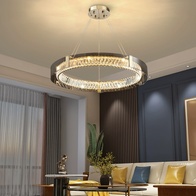 Люстра подвесная, хром, хрусталь, BELLA 45*9 металл, LED.