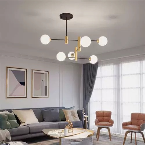 Люстра подвесная, черный, медь, стекло, ALARIC 83*75, металл, G9