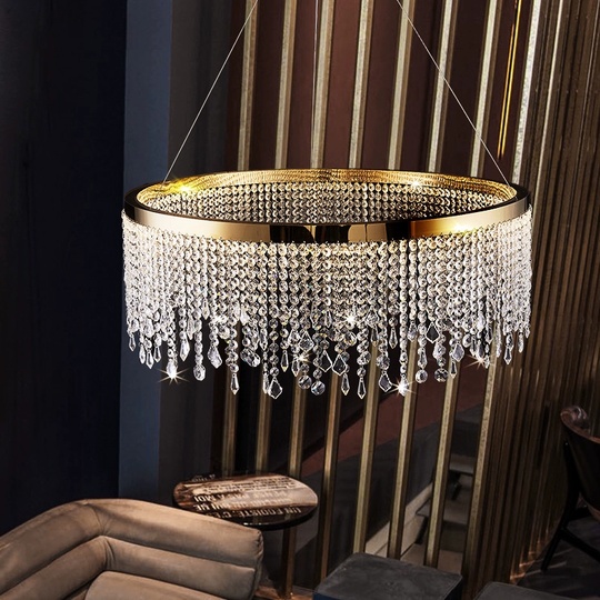 Люстра подвесная FATMA 100*30 бронза, хрусталь, металл, LED.