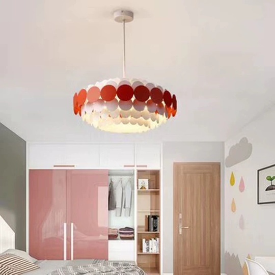 Люстра подвесная, красный, белый ПММА, ADOLPH 40*80, металл, G9