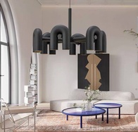 Светильник подвесной черный Aelora, металл, трос 150 см, 100*38 см, LED