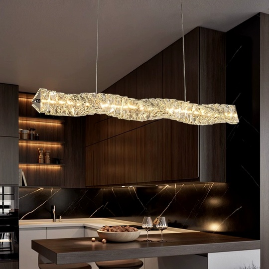 Люстра подвесная, хром, кристалл, ALVIN 100*12, металл, LED.