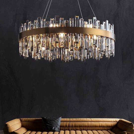 Люстра подвесная, медный, кристалл, BEAUTIFUL 60*25, металл, E14.