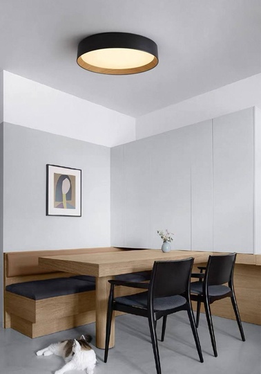 Потолочный светильник черный Elystrix, металл, 33*13 см, светодиодная, LED