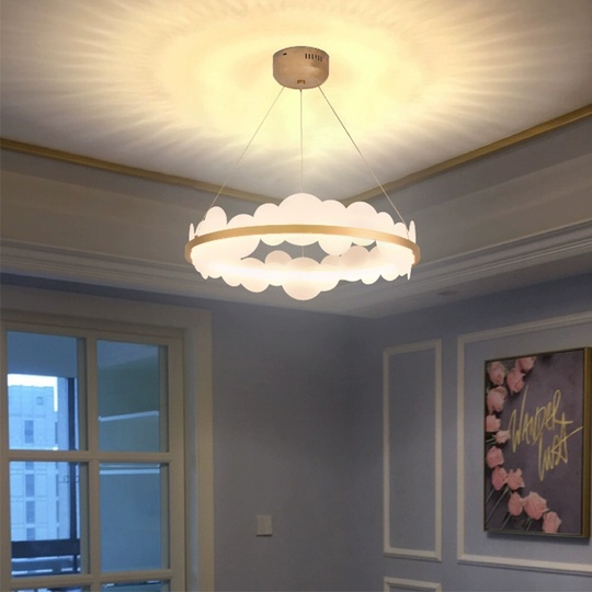 Люстра подвесная, золото, ПММА, REBECKA 80*16, металл, LED.