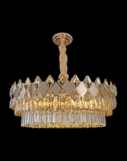 Люстра подвесная AKEL 50*28 золото, стекло, металл, Е14.