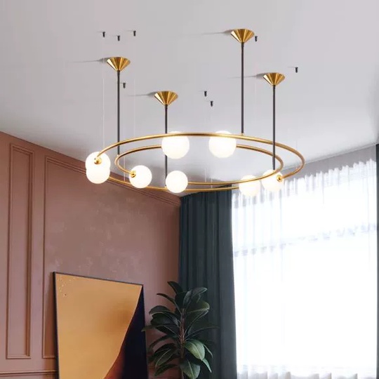 Люстра подвесная, стекло, золото, AIYUSH 80*65, металл, G9