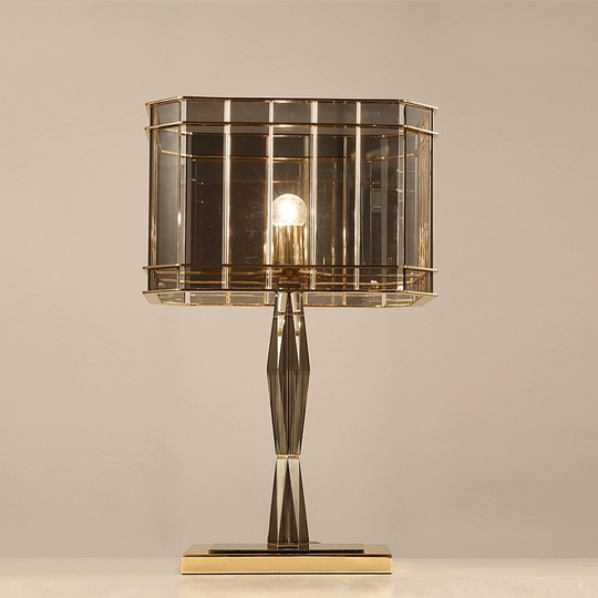 Настольная лампа CRISPIN 43*54, жемчужно-коричневый, металл, Е27.