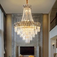 Люстра подвесная, золото, хрусталь, BUTTER 180*260 металл, E14.