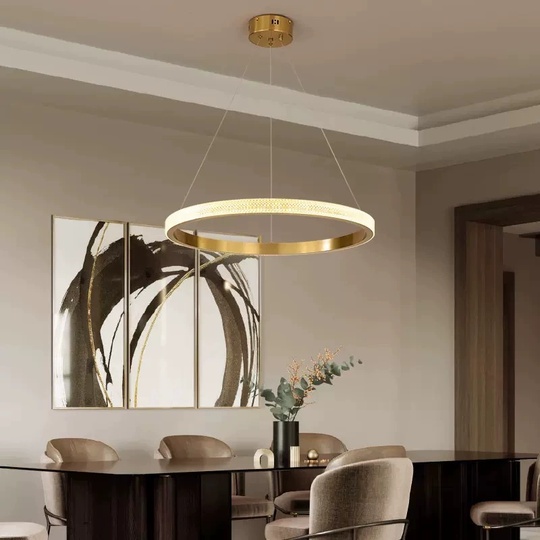 Люстра подвесная, медь, ПММА, NATA 40*100 металл, LED.