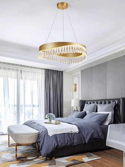 Люстра подвесная, медь, кристалл, GUNHAN 40*25, металл, LED.