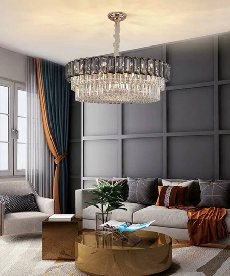 Люстра подвесная BINAY 50*24 золото, хрусталь, металл, E14.