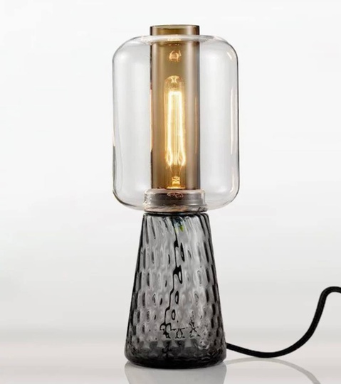 Настольная лампа AB 22*53, черный дым, стекло, Е27.