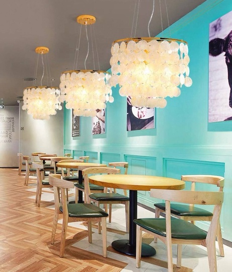 Люстра подвесная золотая Elyvor, металл, трос 50, 50*34 см, E14