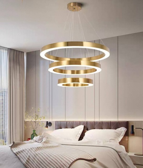 Люстра подвесная, медь, ПММА, HEZEL 80*100*120 металл, LED.