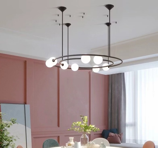 Люстра подвесная, стекло, черный, AJEESH 110*150, металл, G9