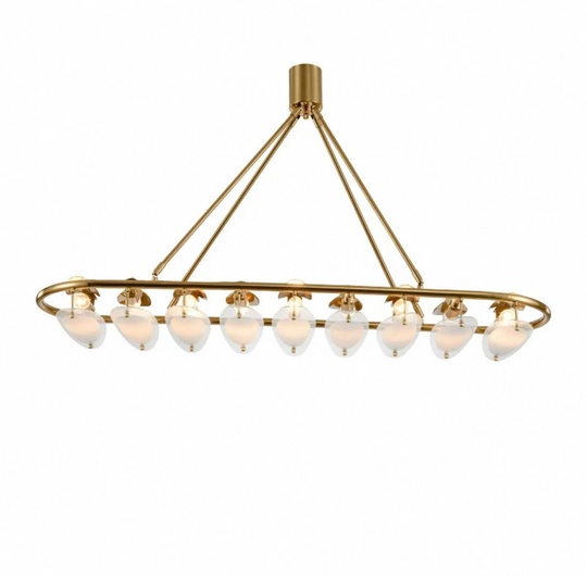 Люстра подвесная, бронза, DERYA 126*10, стекло, металл, E14.