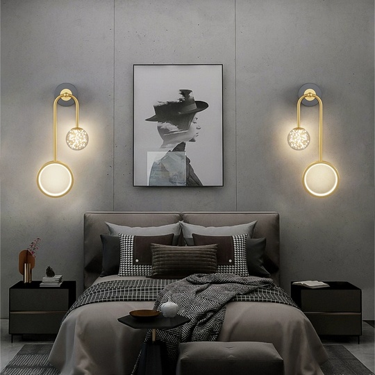 Настенный светильник, Бра, EZEKIEL 22*49, золотой, металл, LED.