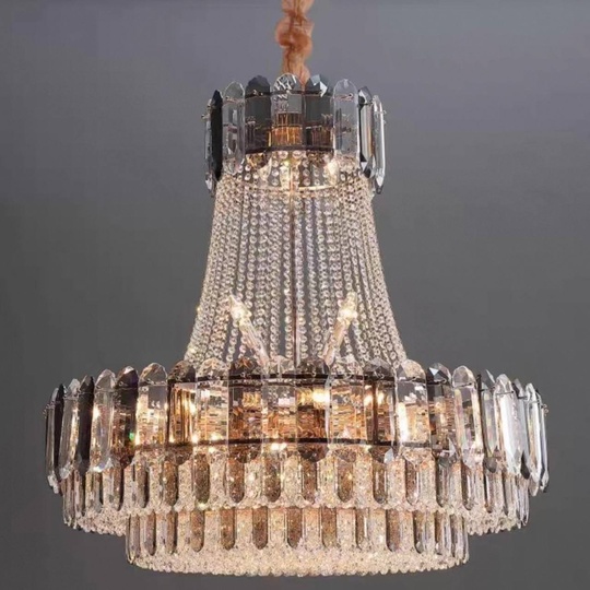 Люстра подвесная, золото, кристалл, CORBIN 80*100 металл, E14.