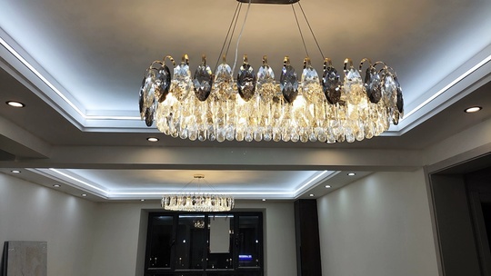 Подвесной светильник BURAN 80*28, золотой, кристалл, металл,  LED.